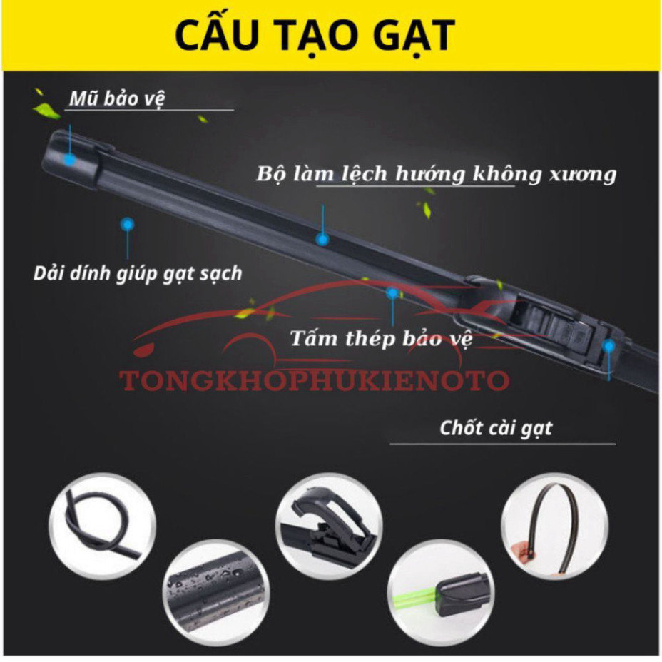 [TSG]Gạt mưa xe Kia Spectra Gạt Khung sắt lưỡi silicon chính hãng, Gạt siêu sạch, siêu bền ( Giá 1 đôi ) size 24-16