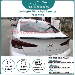Đuôi gió liền cốp xe Huyndai Elantra 2016 -2021, tặng băng dính 2 mặt - Bản mộc chưa sơn