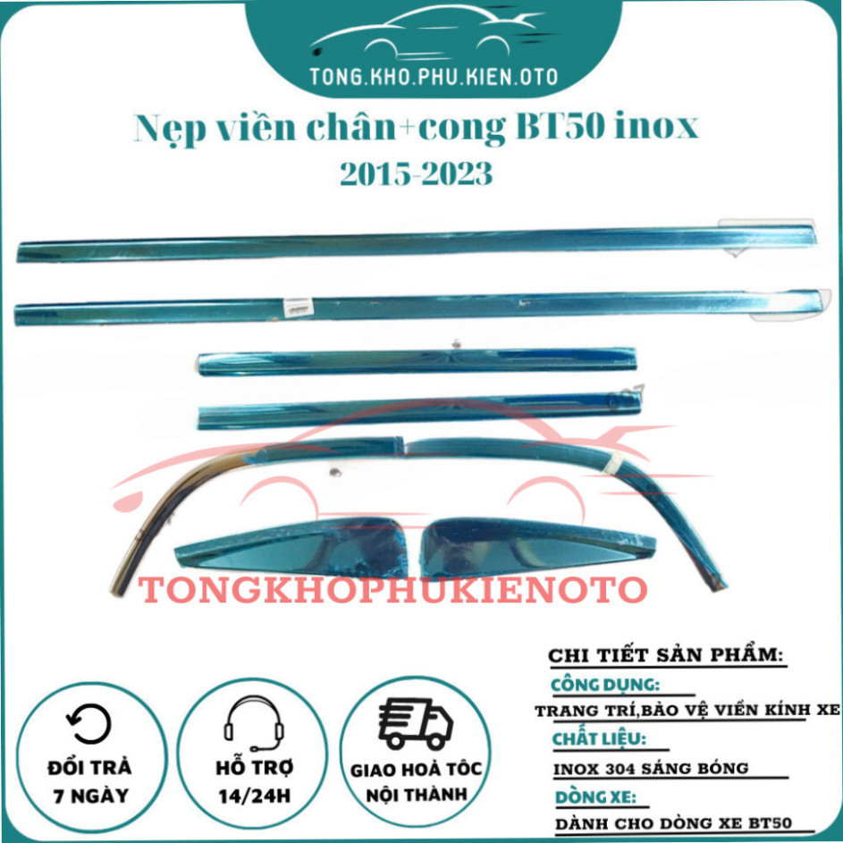 Nẹp viền chân kính xe Mazda BT50 2015 - 2025 inox 304 cao cấp