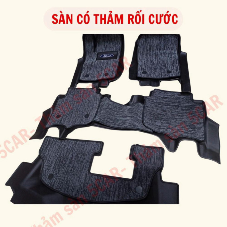 Thảm Khuôn Đúc Tràn Viền Sàn NHỰA 5D-5CAR Xe Ford Everest 2017- 2025 chuẩn form   nhựa TPE 1 bộ 3 tấm, dễ dàng