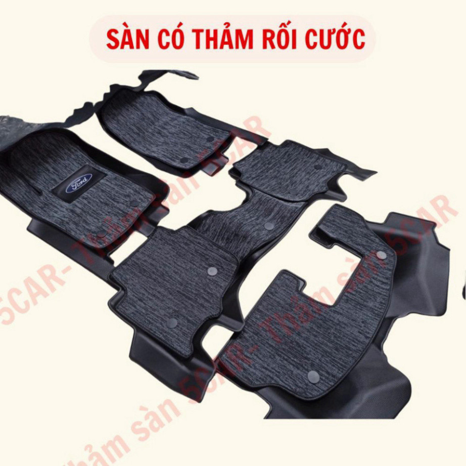 Thảm Khuôn Đúc Tràn Viền Sàn NHỰA 5D-5CAR Xe Ford Everest 2017- 2025 chuẩn form   nhựa TPE 1 bộ 3 tấm, dễ dàng