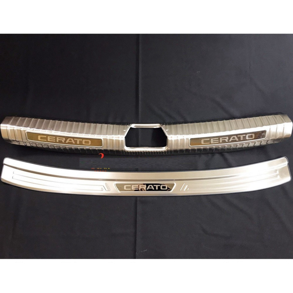 Ốp chống trầy cốp trong, ngoài  xe Kia Cerato 2019- 2020- 2021, chất liệu inox
