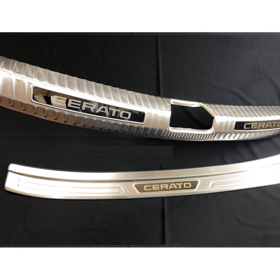 Ốp chống trầy cốp trong, ngoài  xe Kia Cerato 2019- 2020- 2021, chất liệu inox