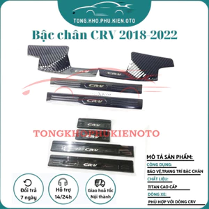 Ốp Bậc Chân Trong, Ngoài Xe Honda CRV 2018-2019-2020-2021-2022, chất liệu Titan