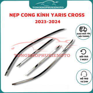 Nẹp viền cong kính Toyota Yaris Cross Đời 2023- 2025 Mẫu inox 304 sáng bóng, bảo vệ trang trí cửa xe