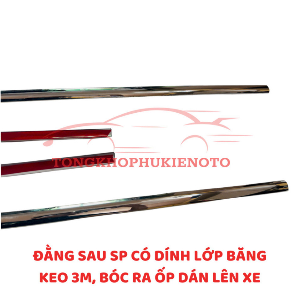 Nẹp viền chân cong kính xe Vinfast VF3 - Chất liệu Inox 304 sáng bóng