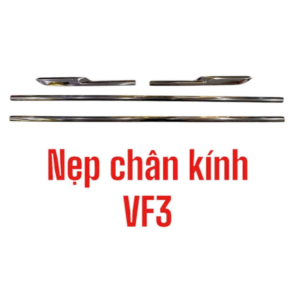 Nẹp viền chân cong kính xe Vinfast VF3 - Chất liệu Inox 304 sáng bóng