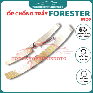 Ốp chống trầy cốp trong, ngoài xe Subaru Forester đời 2020 2021 2022 2023 - Mẫu INOX cao cấp trang trí,bảo vệ cốp xe