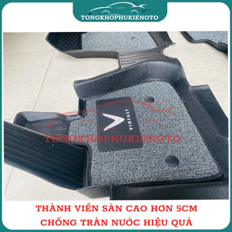 Thảm lót sàn NHỰA 5D KÈM RỐI XE VINFAST VF6 Hàng Nhựa đúc nguyên khối TPE siêu bền, dễ vệ sinh
