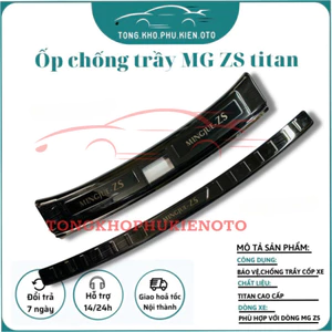Chống trầy cốp trong ngoài xe MG ZS Hàng titan cao cấp, Ốp chống xước cốp xe MG ZS