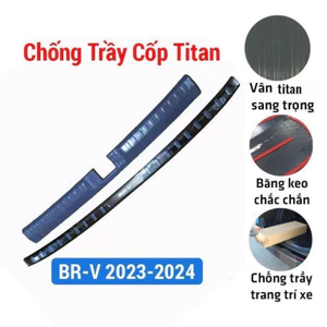Ốp chống trầy cốp trong ngoài xe ô tô Honda BRV 2023 - 2025 vân Titan trang trí,bảo vệ cốp xe