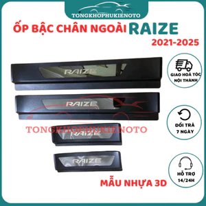 Ốp bậc bước chân ngoài nhựa ABS chống trầy xước xe Raize 2021-2024 (Hàng cao cấp)