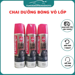 Flamingo F010 Chai Dưỡng Bóng Vỏ Lốp Ô Tô - Phục Hồi Nhựa Đen 500ml, F010