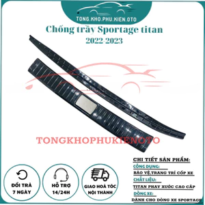 Ốp chống trầy cốp trong, ngoài xe KIA Sportage 2022, 2023,2024, 2025 chất liệu TITAN cao cấp không gỉ