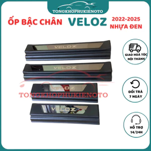 Ốp Bậc Cửa Ngoài nhựa đen/Nẹp Bước chân ngoài nhựa Toyota Veloz 2022-2024 cao cấp