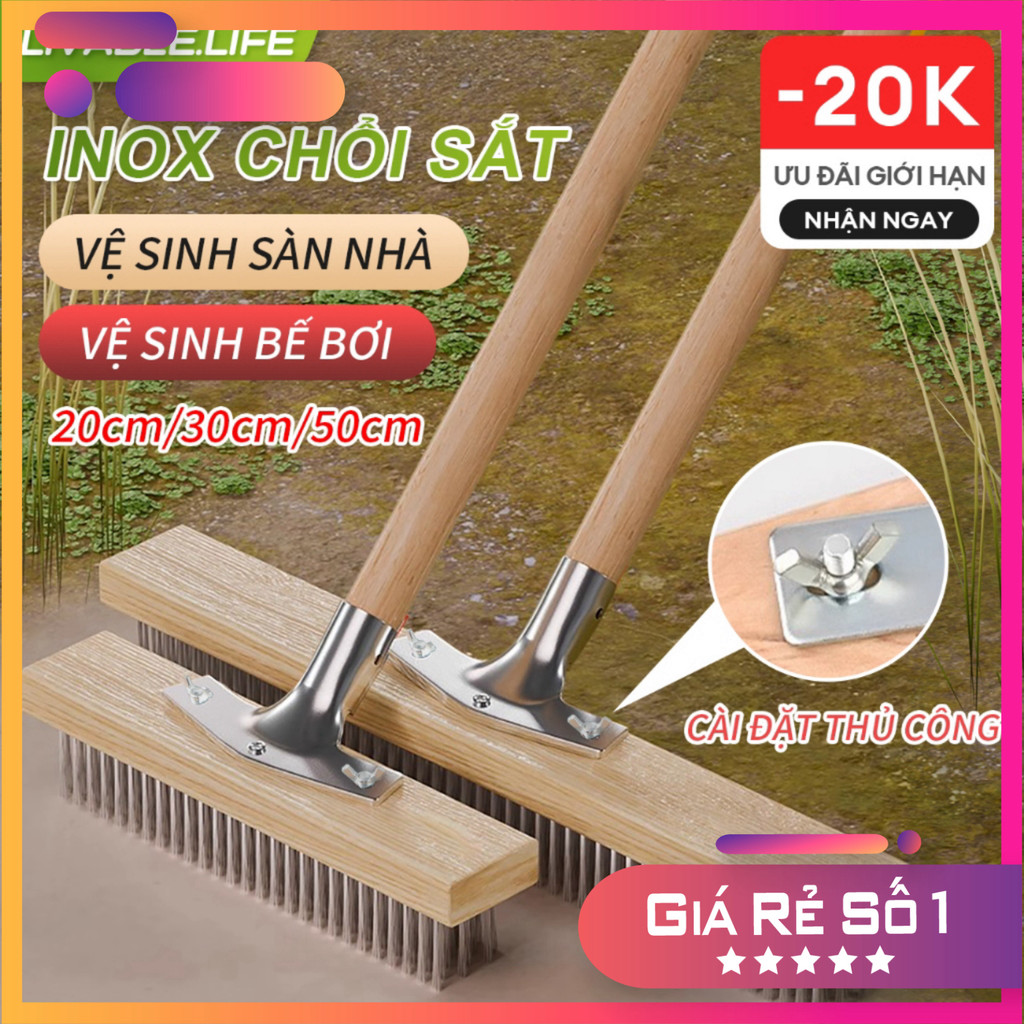 (HÀNG LOẠI 1) (Ưu đãi giới hạn-20k)Chổi sắt cầm tay không rỉ chà rửa vệ ...
