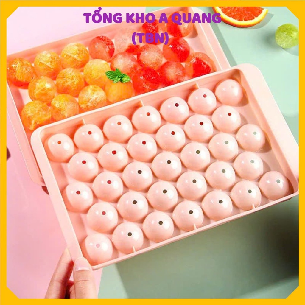 [COMBO 10] KHAY ĐÁ VIÊN TRÒN ĐỀU NHANH CHÓNG - Khay Làm Đá Tròn 33 Ô Tiện Ích,Khuôn Làm Thạch Rau Câu Nhựa Dẻo An Toàn