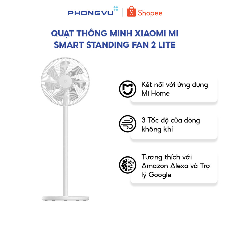 Quạt Đứng Thông Minh Xiaomi Mi Smart Standing Fan 2 Lite PYV4007GL - Điều Khiển App, DC Tiết Kiệm Điện, 7 Cánh, BH 12T