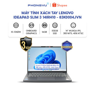 Máy tính xách tay/ Laptop Lenovo IdeaPad Slim 3 14IRH10 - 83K0004JVN (i5-13420H) (Xám) - Bảo hành 36 tháng