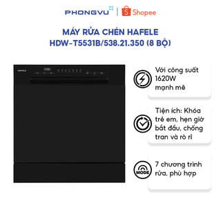 HDW-T5531B - Máy Rửa Chén Hafele 8 Bộ HDW-T5531B Để Bàn Rửa Nước Nóng 70°C Sấy Extra Dry Đèn UV Diệt Khuẩn - BH 36 Tháng