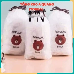 Set Túi Bọc Thực Phẩm Đàn Hồi Tốt,Nilong Bọc Thực Phẩm Co Giãn Có Chun Hình Gấu - MÀNG BỌC THỰC PHẨM CO GIÃN S