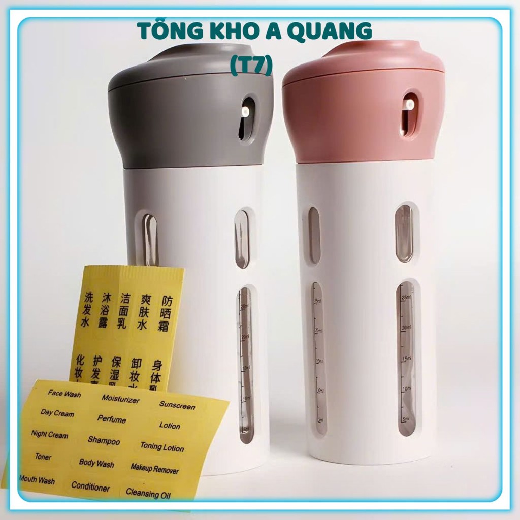 CHAI CHIẾT MỸ PHẨM MINI CẦM TAY - Bộ Chai Chiết 4 Trong 1 Đựng Mỹ Phẩm,Bình Chiết Xà Phòng Du Lịch Chống Trào