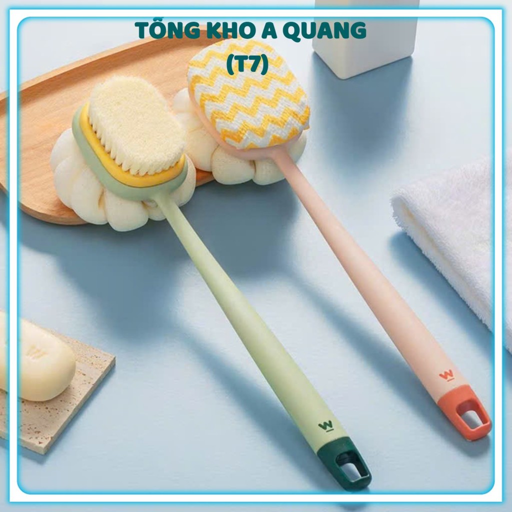 BÔNG TẮM VẢI LƯỚI MỀM GIÚP MASSAGE HIỆU QUẢ - Cây Bông Tắm Cọ Lưng 2 Mặt,Bàn Chải Chà Lưng Lông Mịn Giúp Tẩy Tế Bào Chết