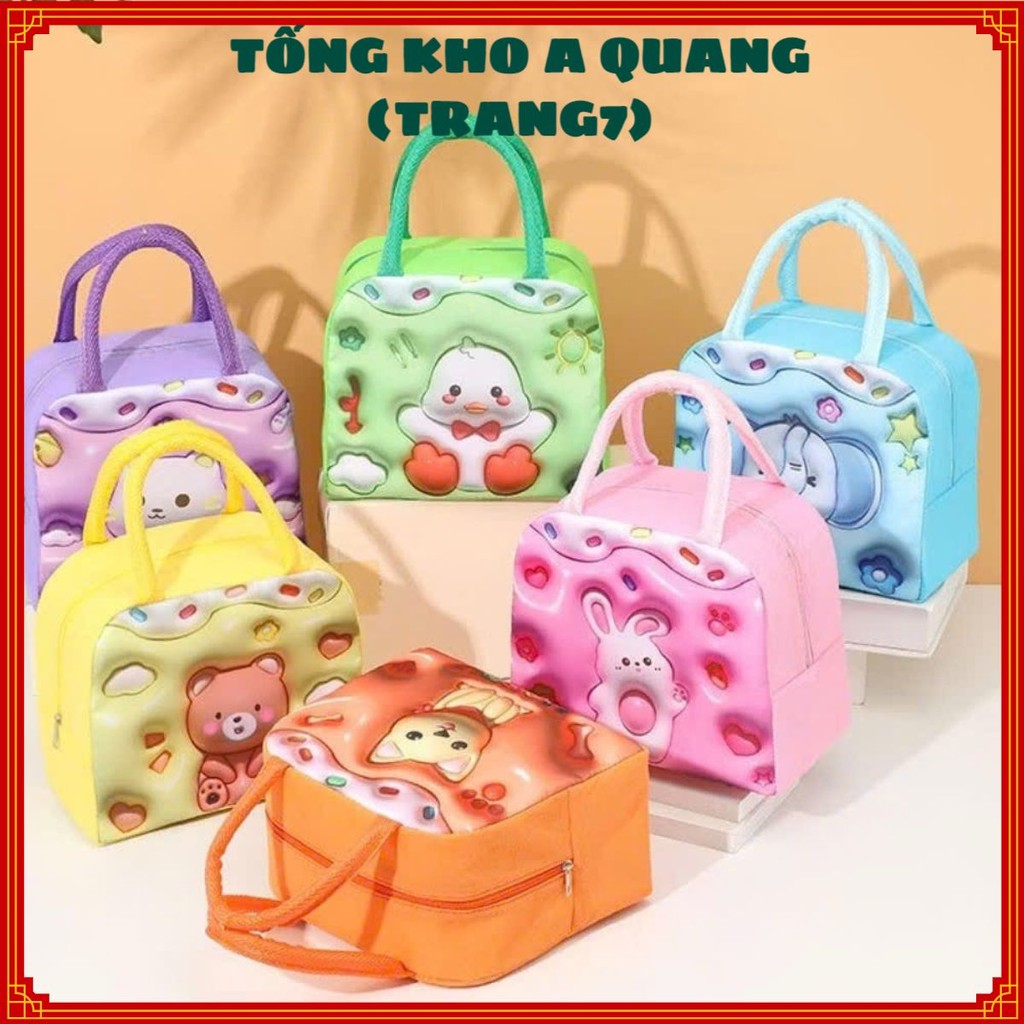 TÚI GIỮ NHIỆT ĐỒ ĂN CHỐNG THẤM NƯỚC TIỆN DỤNG - Túi Giữ Nhiệt 3d Hoạ Tiết Cartoon,Túi Đựng Cơm Trưa Hoạt Hình Xinh Xắn