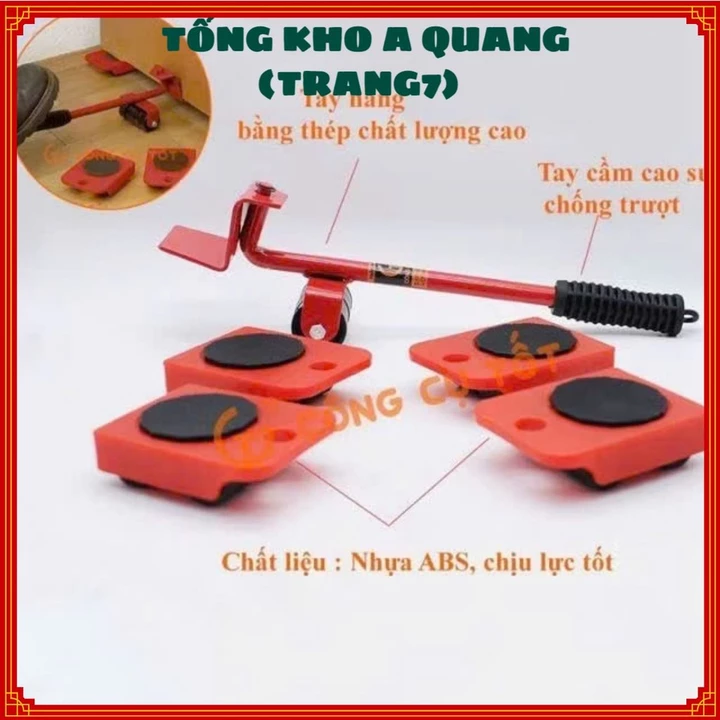 BỘ DỤNG CỤ DI CHUYỂN ĐỒ ĐẠC TIỆN LỢI - Dụng Cụ Di Chuyển Vật Nặng Gia Đình,Bánh Xe Chuyển Đồ Nặng Mini Kèm Cán Nâng