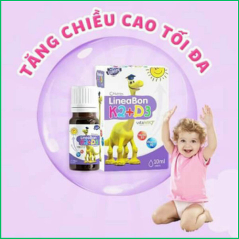 LineaBon Vitamin D3 K2 10ml Vitamin Hấp Thụ Canxi Giúp Bé Ngủ Ngon Tăng Chiều Cao Hàng Chính Hãng - Bibomart