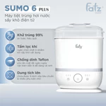 Máy tiệt trùng hơi nước sấy khô điện tử Fatz Baby Sumo 4 Plus FB4922BK - Sumo 6 Plus FB4970BT bảo hành 12 tháng — ảnh 4