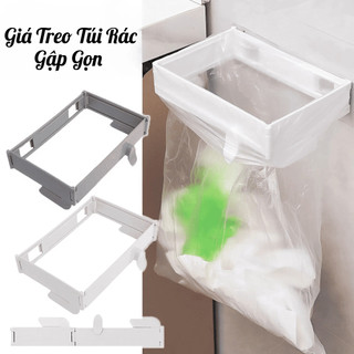 Kệ Treo Túi Rác Treo Tủ Gập Gọn Combo 2 Cái – Giá Treo Túi Rác Nhà Bếp, Khung Treo Túi Rác Đa Năng
