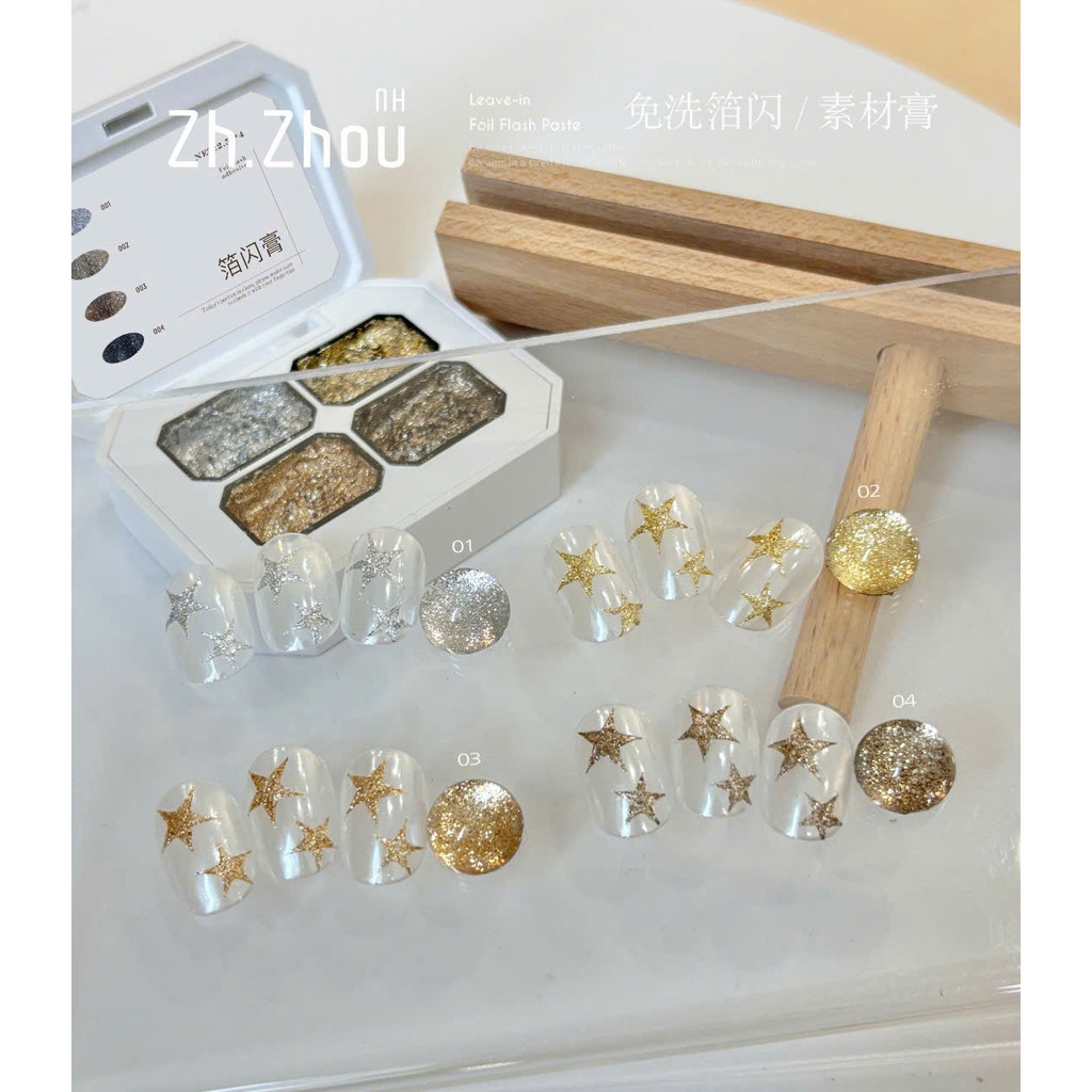 Gel nhũ vẽ viền vàng bạc Zhou , Gel nhũ siêu sáng Zhou, gel nhũ vẽ vàng bạc Zhou