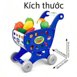 Xe Đẩy Đồ Chơi Siêu Thị Đáng Yêu Dành Cho Bé – Kèm Theo Rau Củ Trái Cây, Khuyến Khích Bé Nhập Vai Như Người Bán Hàng