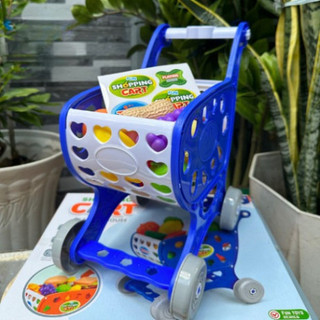 Xe Đẩy Đồ Chơi Siêu Thị Đáng Yêu Dành Cho Bé – Kèm Theo Rau Củ Trái Cây, Khuyến Khích Bé Nhập Vai Như Người Bán Hàng