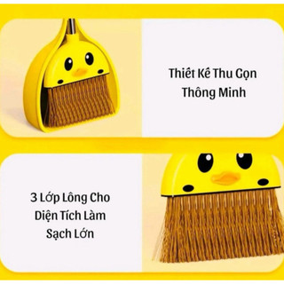 Bộ Đồ Chơi Quét Dọn Mini Cho Trẻ Em – Gồm Chổi Quét Nhà, Hót Rác và Cây Lau Nhà Dễ Thương Cho Bé Chơi.