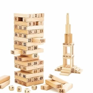 Tháp Rút Gỗ Số Học 54 Thanh Kèm 4 Xúc Xắc | Đồ Chơi Gỗ Giáo Dục Bé Học Số Đếm Và Rèn Luyện Tư Duy