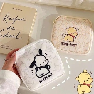 Túi Canvas Mini Cute Hoạt Hình – Đựng Mỹ Phẩm, Phụ Kiện, Đồ Cá Nhân