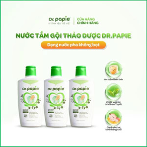 Combo 3 Lọ Nước Tắm Thảo Dược Dr Papie Giúp Giảm Mẩn Ngứa Và Rôm Sảy, Hỗ Trợ Làm Sạch, Mát Da Bé - Chai 230ml