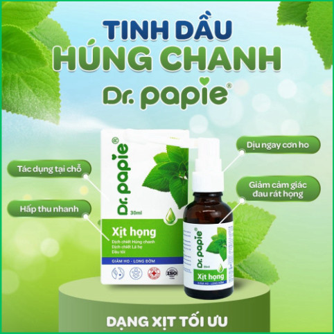 Dầu Húng Chanh Dr.Papie Hỗ Trợ Giảm Ho, Tăng Sức Đề Kháng Đường Hô Hấp 30ml