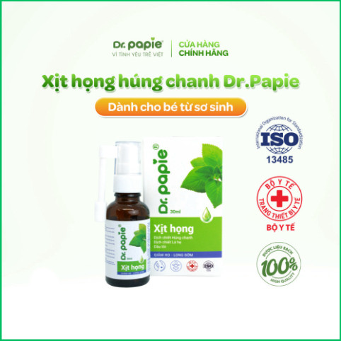 Dầu Húng Chanh Dr.Papie Hỗ Trợ Giảm Ho, Tăng Sức Đề Kháng Đường Hô Hấp 30ml
