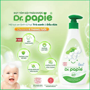 Sữa Tắm Thảo Dược Dr.Papie Tạo Bọt, Chiết Xuất Trà Shan Tuyết, Giảm Mẩn Ngứa, Rôm Sảy, Làm Sạch, Mát Da Bé 300ml