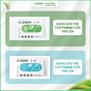 1 Gói Khăn Lau Hạ Sốt Tẩm Ướt Thảo Dược Dr.Papie Làm Mát Dịu Da, Vết Côn Trùng Đốt, Giảm Rôm Sảy, Mẩn Ngứa Cho Bé