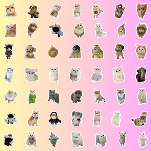 100 Sticker Mèo Dễ Thương