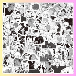 38 - Set 50 Sticker Anime Haikyuu Trắng Đen