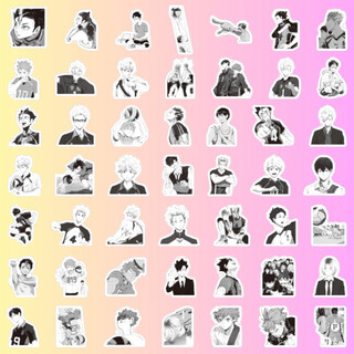 38 - Set 50 Sticker Anime Haikyuu Trắng Đen