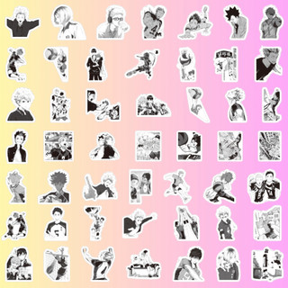 38 - Set 50 Sticker Anime Haikyuu Trắng Đen