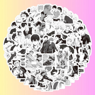 38 - Set 50 Sticker Anime Haikyuu Trắng Đen