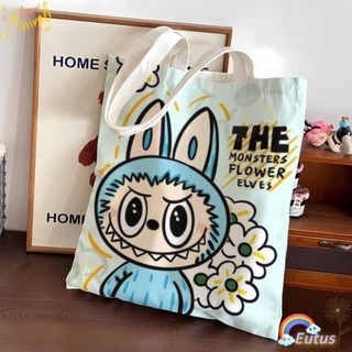 Túi Tote Vải Canvas Hình Labubu Siêu Dễ Thương – Túi Vải Đeo Vai Hot Trend, In Sắc Nét, Đựng Vừa A4