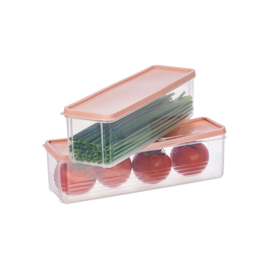 COMBO 3 Hộp Chữ Nhật Bảo Quản Thực Phẩm Đa Năng Hokori 6790 dáng dài có nắp đậy nhựa dẻo bền để tủ lạnh AMIZIN